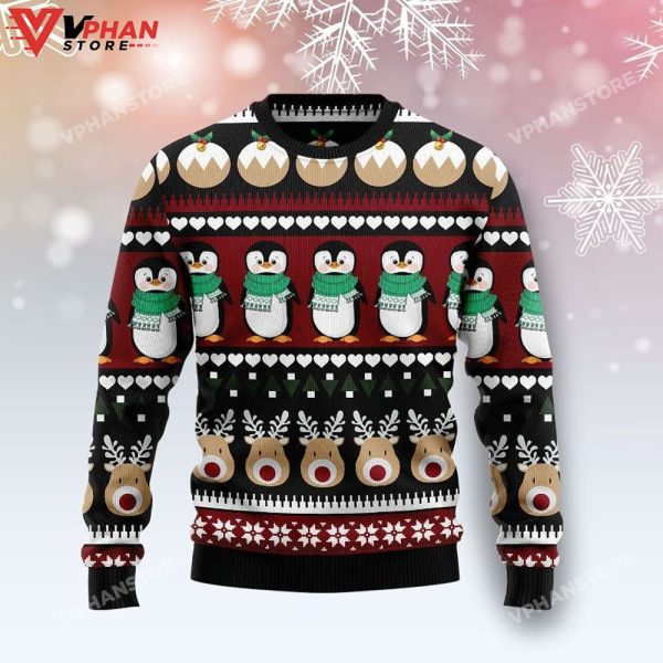 Penguin Group Christmas Sweater All Over Printed