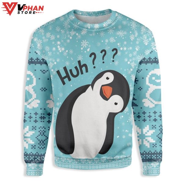 Penguin Huh Christmas Sweater All Over Printed