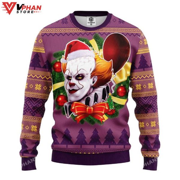 Pennywise It Horror Movie Xmas Ugly Christmas Sweater