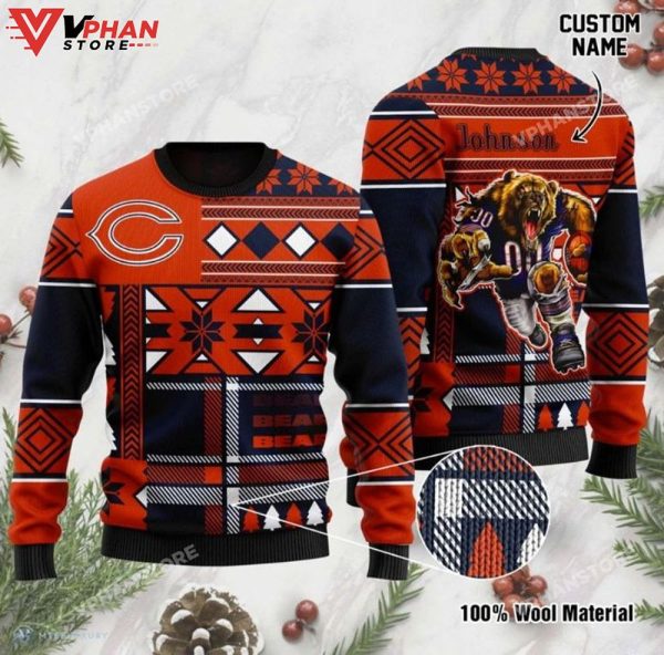 Personalized Chicago Bears Ugly Christmas Sweater