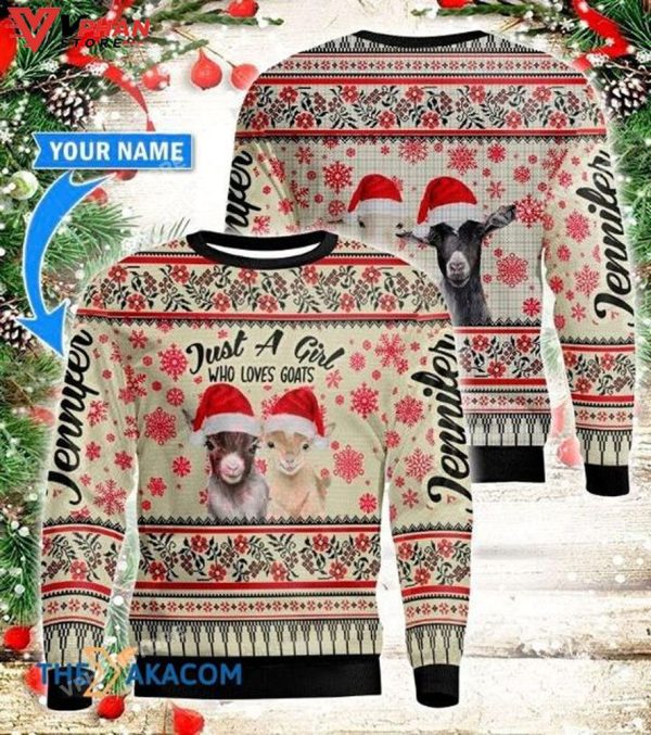 Personalized Christmas Day’s Goats Ugly Christmas Sweater