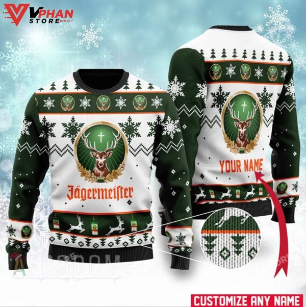 Personalized Jagermeister Ugly Knitted Christmas, Ugly Sweater