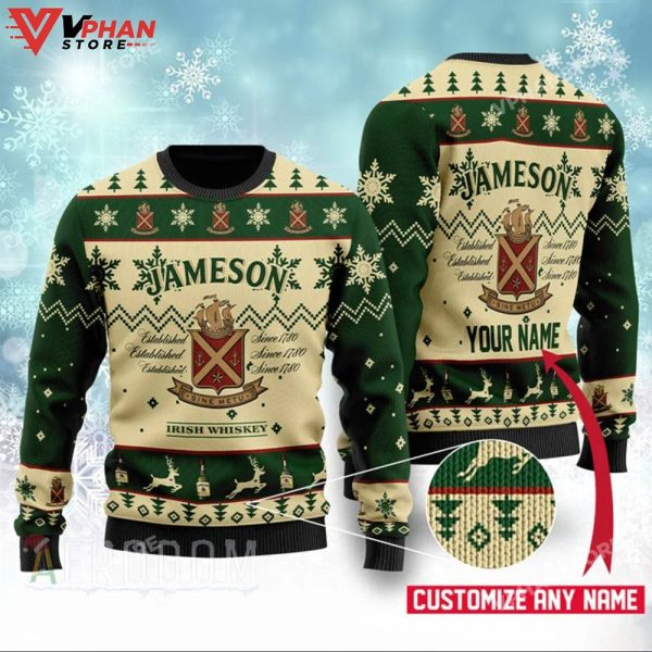 Personalized Jameson Irish Whiskey Ugly Christmas Sweater