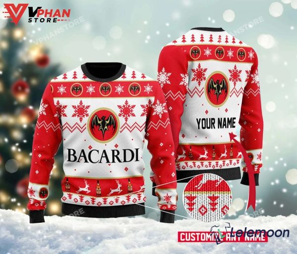 Personalized Your Name Bacardi Ugly Christmas Sweater