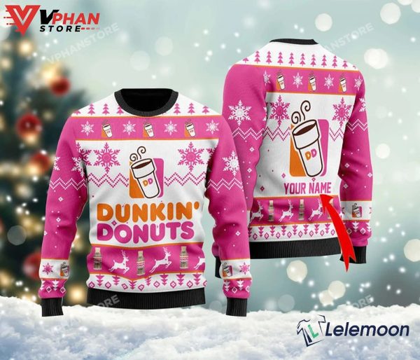 Personalized Name Dunkin Donuts Christmas Sweater