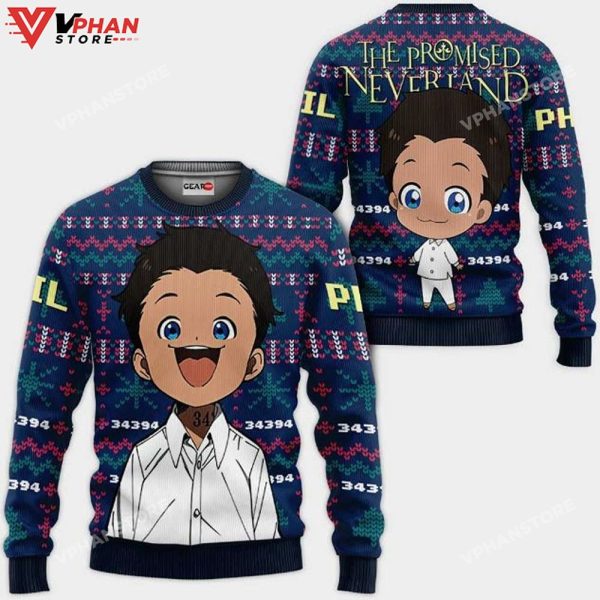 Phil Anime The Promised Neverland Xmas Ugly Christmas Sweater