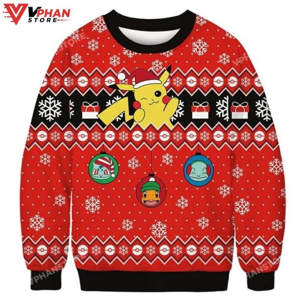 Pikachu Ugly Christmas Sweater All Over Printed