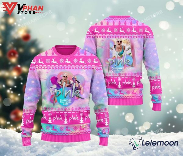 Pink Summer Carnival 2023 Tour Ugly Xmas Sweater