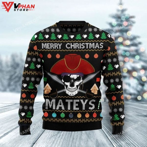 Pirate Skull Christmas Sweater All Over Printed Sweatshirt