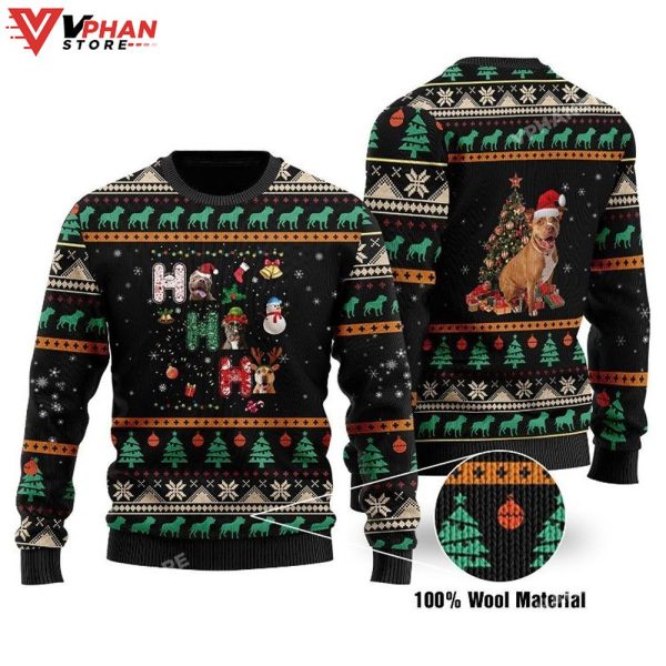 Pitbull 3D Sweatshirt Ugly Christmas Sweater