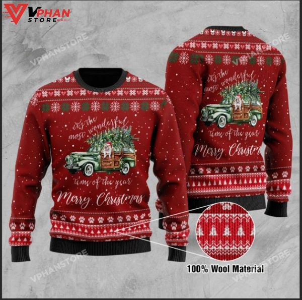 Pitbull It’s The Most Wonderful Time Ugly Christmas Sweater