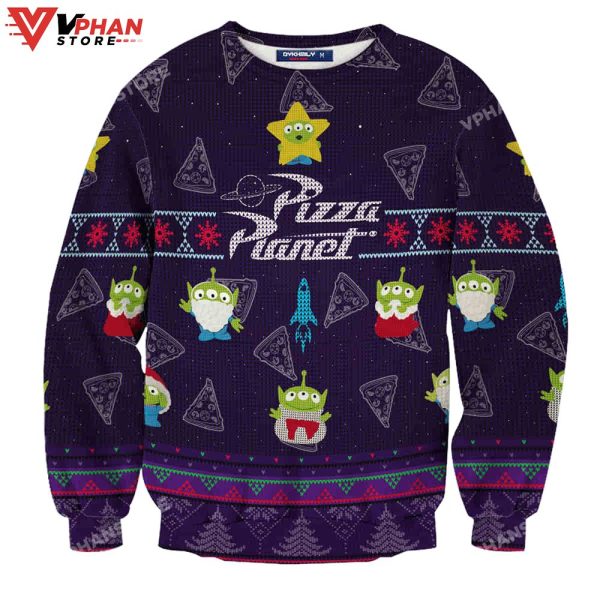 Pizza Planet Ugly Christmas Sweater Wool Knitted Sweater