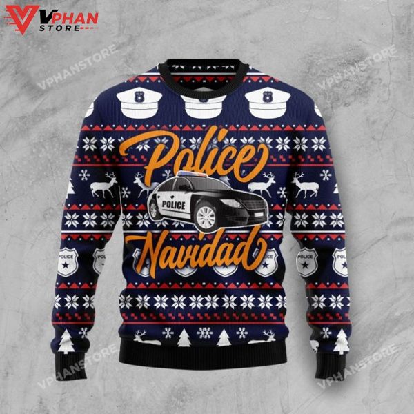 Police Navidad 3D Sweatshirt Ugly Christmas Sweater