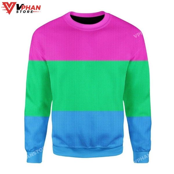 Polysexual Flag 3D Sweatshirt Ugly Christmas Sweater