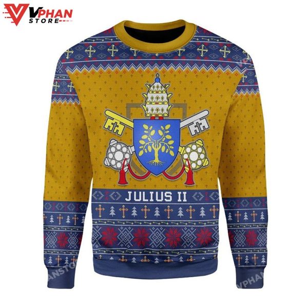 Pope Julius II Christmas Sweatshirt, Ugly Christmas Sweater