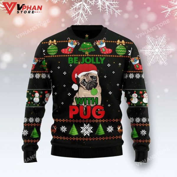 Pug Be Jolly 3D Sweater, Ugly Christmas Sweater