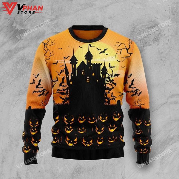 Pumpkin Town Halloween 3D Sweater, Ugly Christmas Sweater