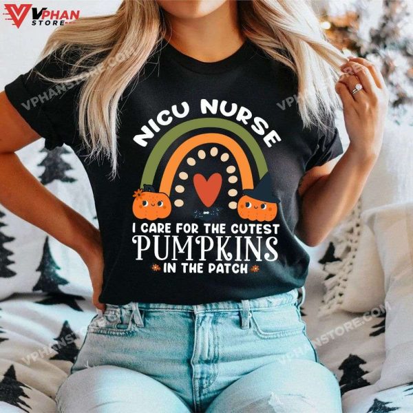 Rainbow Nicu Nurse Cutest Pumpkins Halloween, Vintage Cute Shirt Scary Nurse Costume