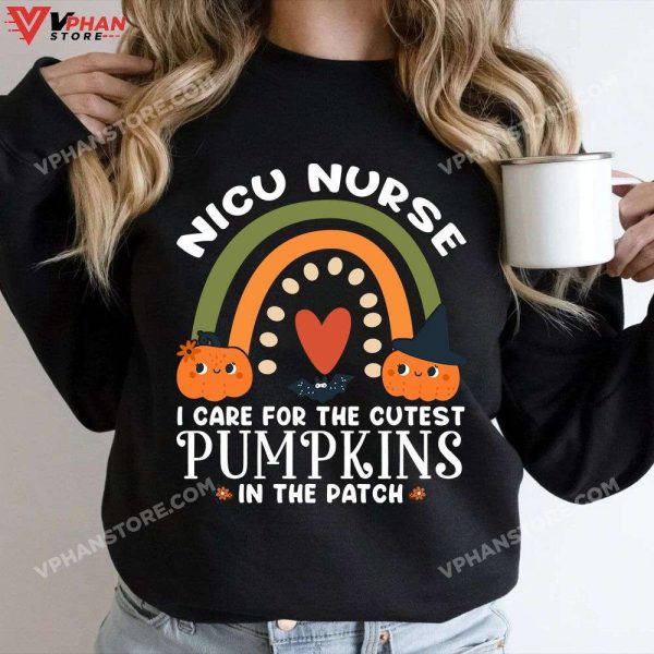 Rainbow Nicu Nurse Cutest Pumpkins Halloween, Vintage Cute Shirt Scary Nurse Costume