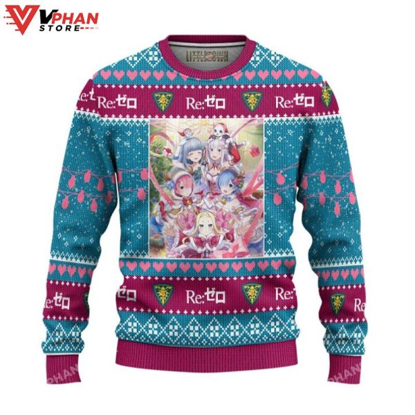 Re Zero Anime 3D Sweater, Ugly Christmas Sweater