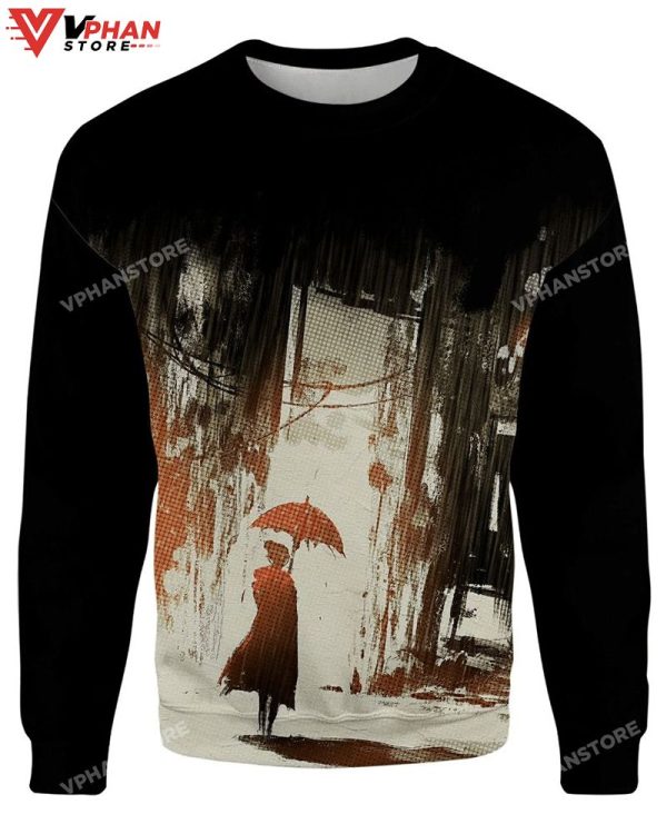 Red Rain 3D Sweater, Ugly Christmas Sweater