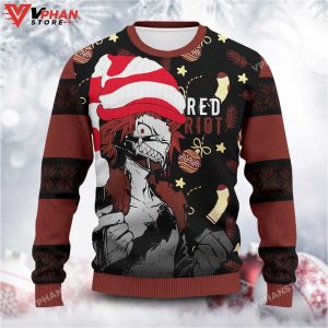 Red Riot Kirishima Wool Knitted Sweater Christmas My Hero Academia 3D Sweater 1