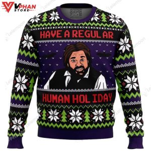 Regular Human Holiday What We Do In The Shadows Ugly Christmas Sweater 1