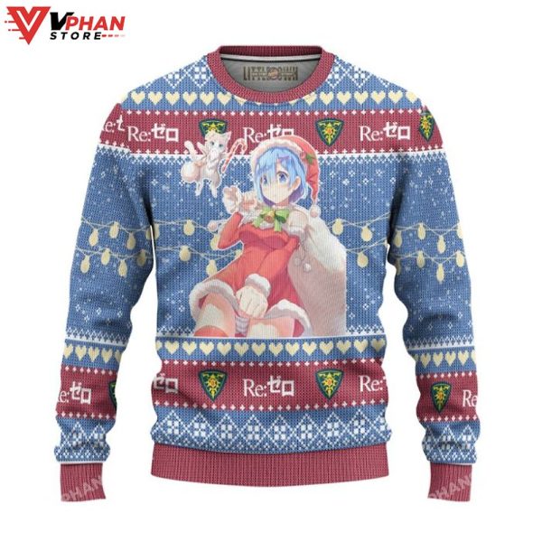 Rem x Puck Anime 3D Sweater, Ugly Christmas Sweater