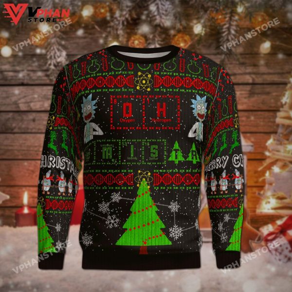 Rick Sanchez Chemistree Chemistry Ugly Christmas Sweater