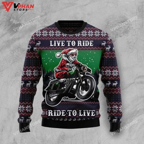 Riding Motor All Over Printed Sweater, Ugly Christmas Sweater