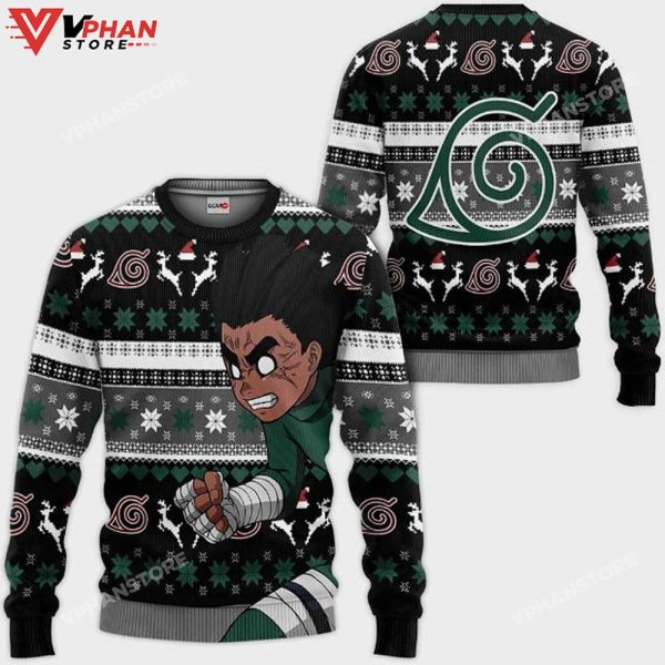 Rock Lee Anime Ugly Christmas Knitted Sweater