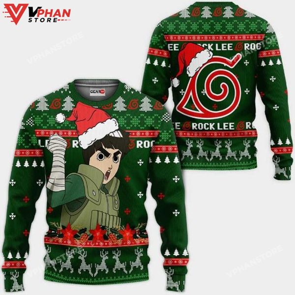 Rock Lee Nrt Anime Xmas Ugly Christmas Sweater