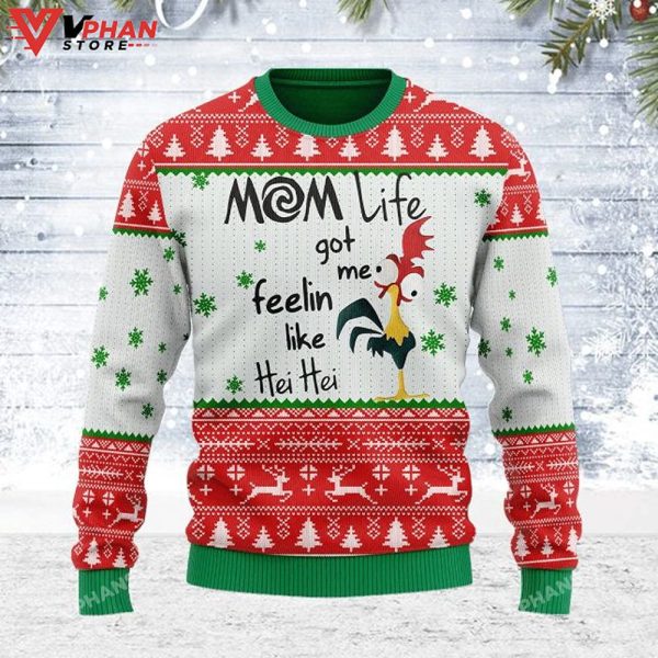 Rooster All Over Printed Sweater, Ugly Christmas Sweater