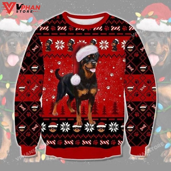 Rottweiler Dog 3D Sweater, Christmas Sweater