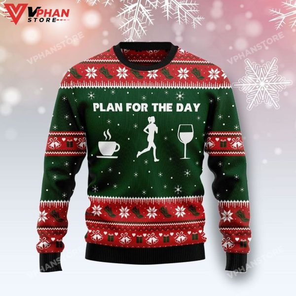 Running Plan For The Day 3D Sweater, Ugly Christmas Sweater