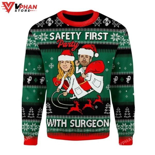 Safety First Party With Surgeon Grey’s Anatomy Ugly Sweater