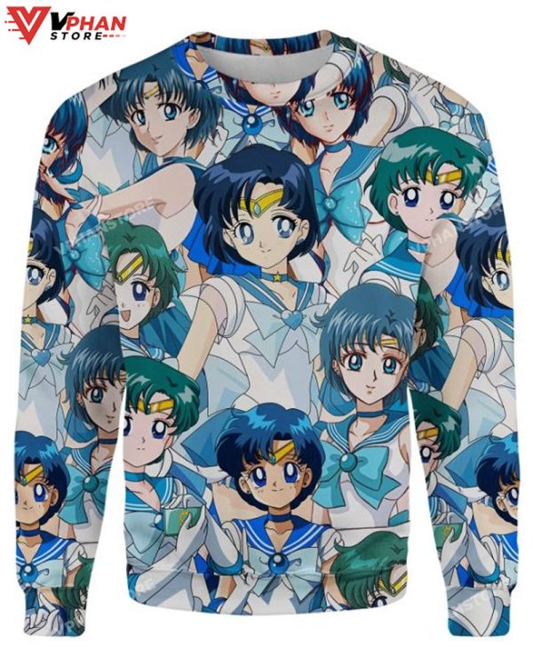 Sailor Mercury 3D Sweater, Ugly Christmas Sweater