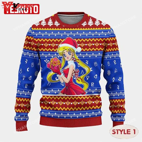 Sailor Moon Cute Manga Anime Christmas Ugly Sweater