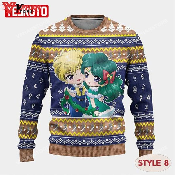 Sailor Moon Cute Manga Anime Christmas Ugly Sweater