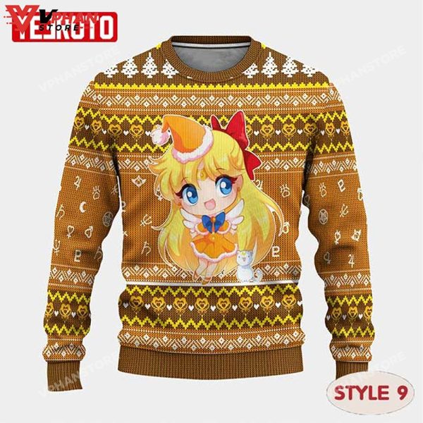 Sailor Moon Cute Manga Anime Christmas Ugly Sweater