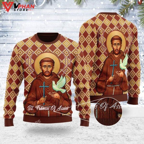 Saint Francis Of Assisi Sweater, Christmas Sweater