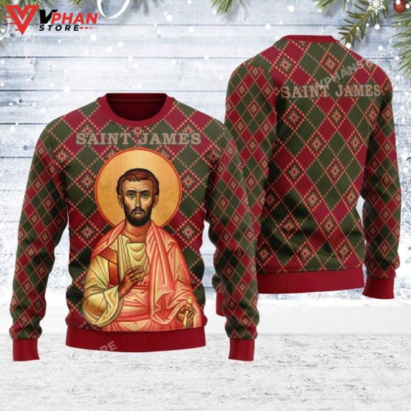 Saint James The Less Argyle Style Sweater, Christmas Sweater