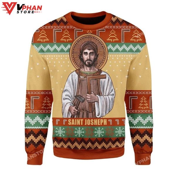 Saint Joseph The Worker Ugly Christmas Sweater