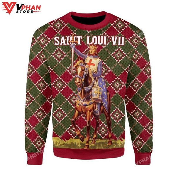 Saint Loui VII 3D Sweater, Ugly Christmas Sweater