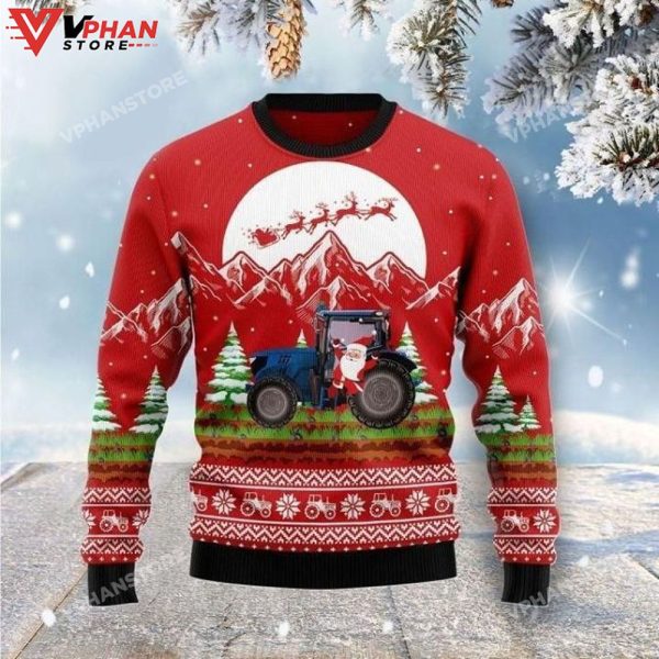 Santa Claus Rides Truck Ugly Christmas Sweater