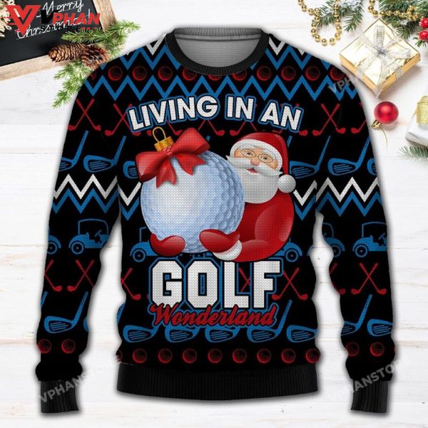 Santa Clause Golf Wonderland, Ugly Christmas Sweater