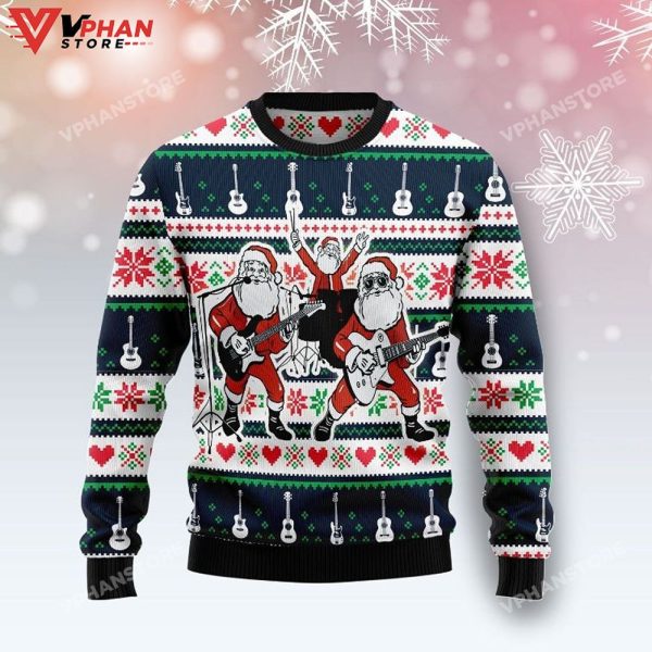 Santa Claus’s Band All Over Printed Ugly Christmas Sweater