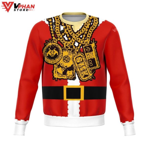 Santa Drip Dank All Over Printed Sweater, Christmas Sweater