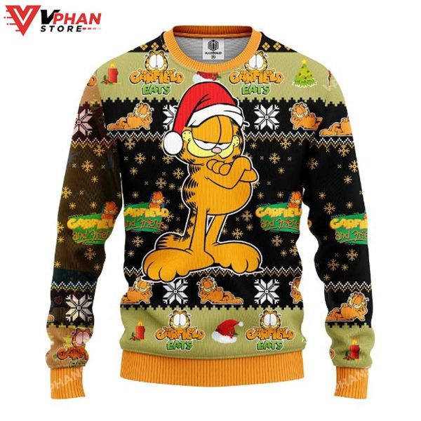 Santa Garfield Cat Ugly Christmas Sweater