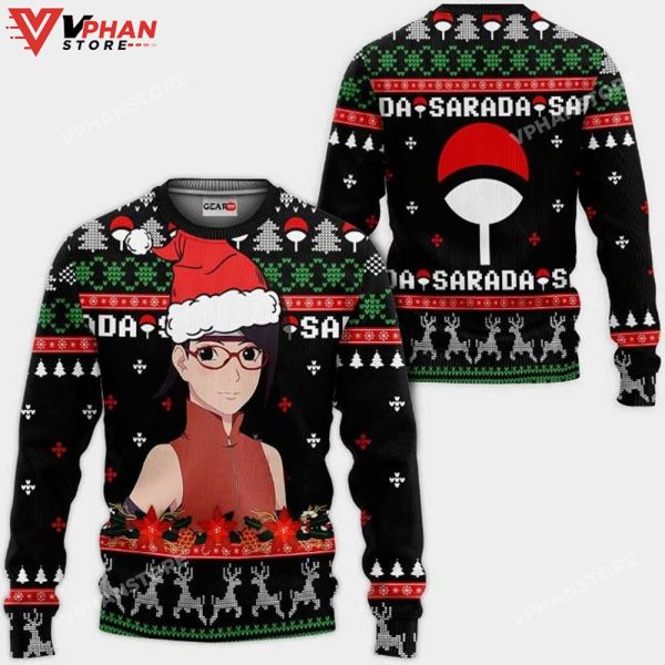 Sarada Uchiha Brt Anime Xmas Ugly Christmas Knitted Sweater